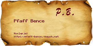 Pfaff Bence névjegykártya