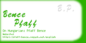 bence pfaff business card